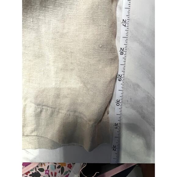 Chicos Pants Womens 1.5 (10) Beige Tan Wide Leg 100% Linen Airy Spring - Picture 7 of 9